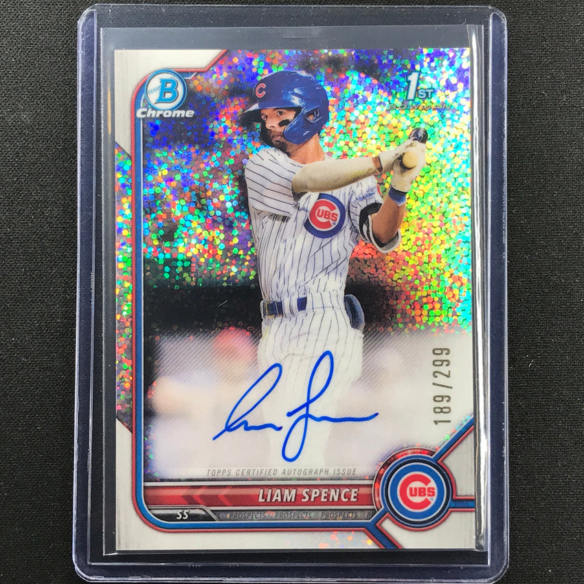 2022 Bowman Chrome Liam Spence 1st Bowman Prospect Auto Speckle 189/299