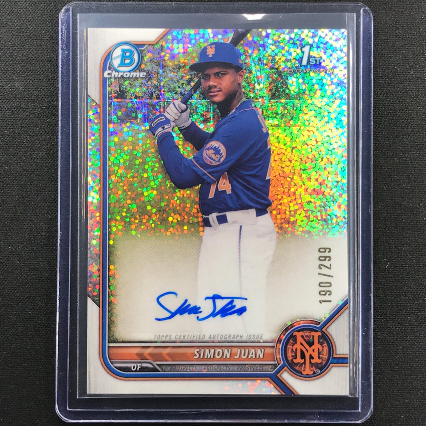 2022 Bowman Chrome Simon Juan 1st Bowman Prospect Auto Speckle 190/299