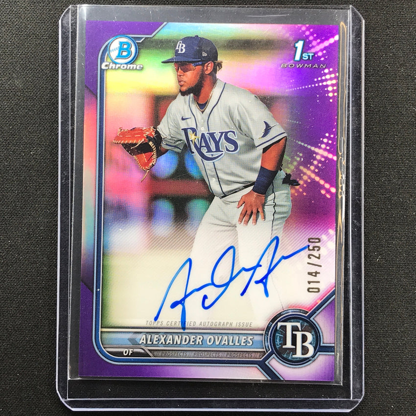 2022 Bowman Chrome Alexander Ovalles 1st Bowman Prospect Auto Purple 14/250