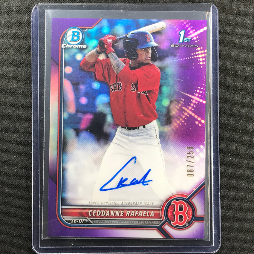 2022 Bowman Chrome Ceddanne Rafaela 1st Bowman Prospect Auto Purple 87/250