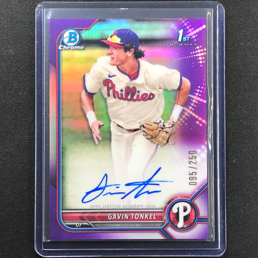 2022 Bowman Chrome Gavin Tonkel 1st Bowman Prospect Auto Purple 95/250