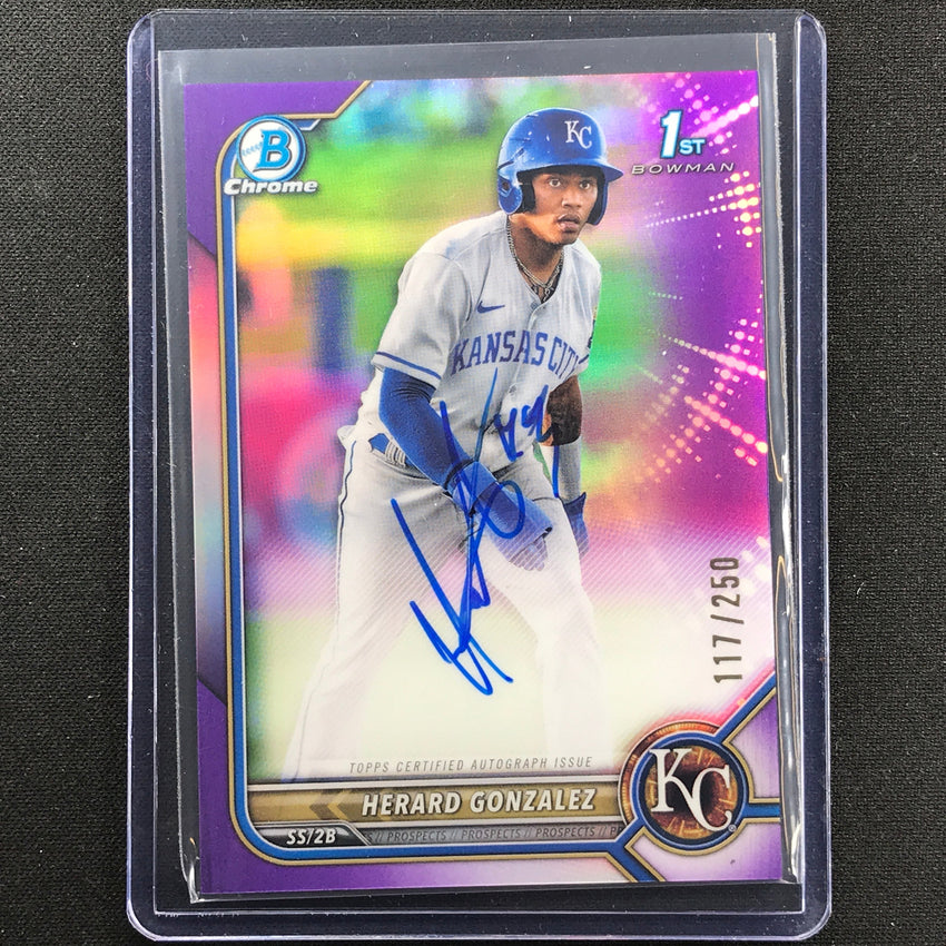2022 Bowman Chrome Herard Gonzalez 1st Bowman Prospect Auto Purple 117/250