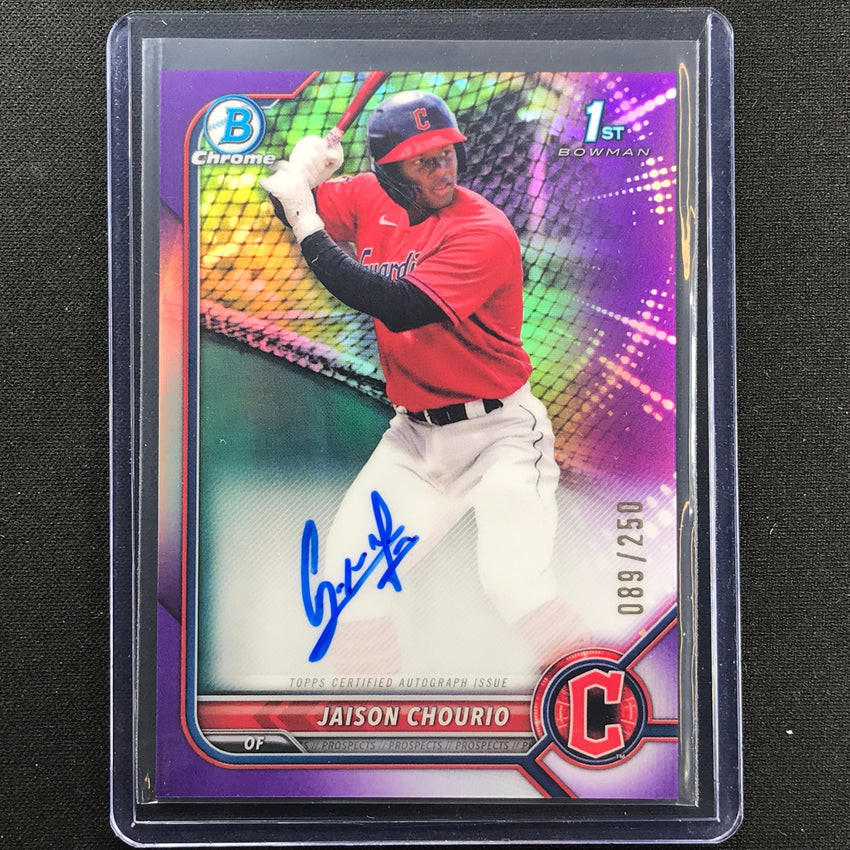 2022 Bowman Chrome Jaison Chourio 1st Bowman Prospect Auto Purple 89/250