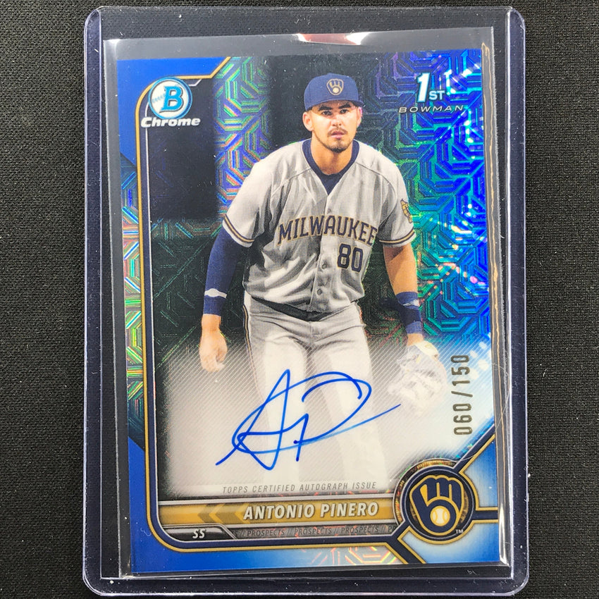 2022 Bowman Chrome Antonio Pinero 1st Prospect Auto Blue Hta Choice 60/150