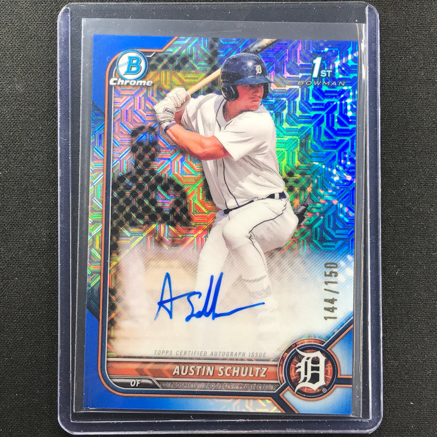 2022 Bowman Chrome Austin Schultz 1st Prospect Auto Blue Hta Choice 144/150