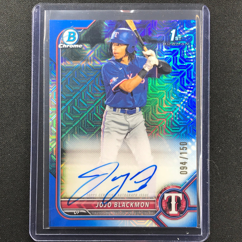 2022 Bowman Chrome Jojo Blackmon 1st Bowman Prospect Auto Blue Hta Choice 94/150