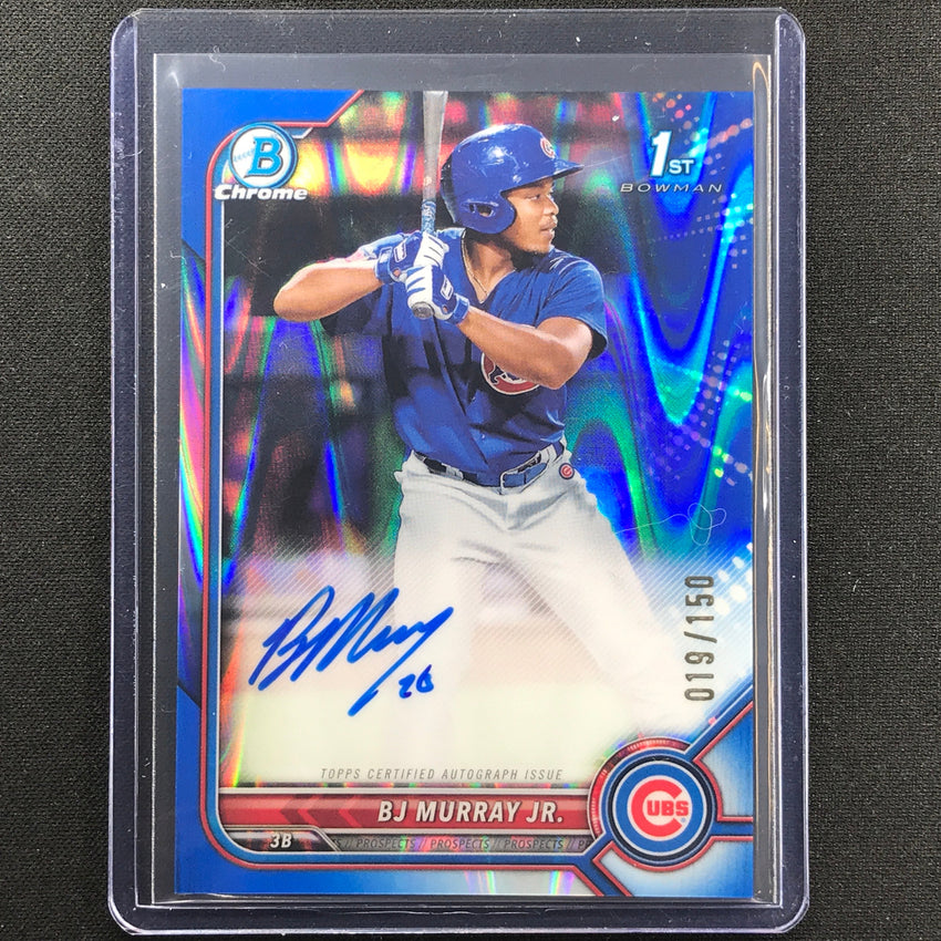 2022 Bowman Chrome Bj Murray Jr. 1st Bowman Prospect Auto Blue Raywave 19/150