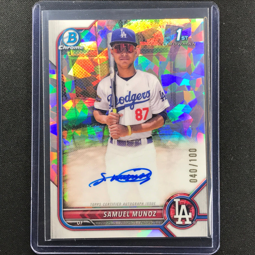2022 Bowman Chrome Samuel Munoz 1st Bowman Prospect Auto Atomic 40/100