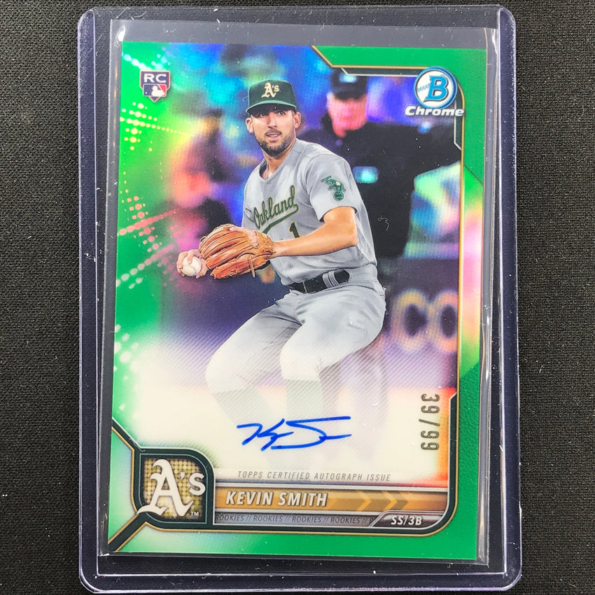 2022 Bowman Chrome Kevin Smith Rookie Auto Green Refractor 39/99