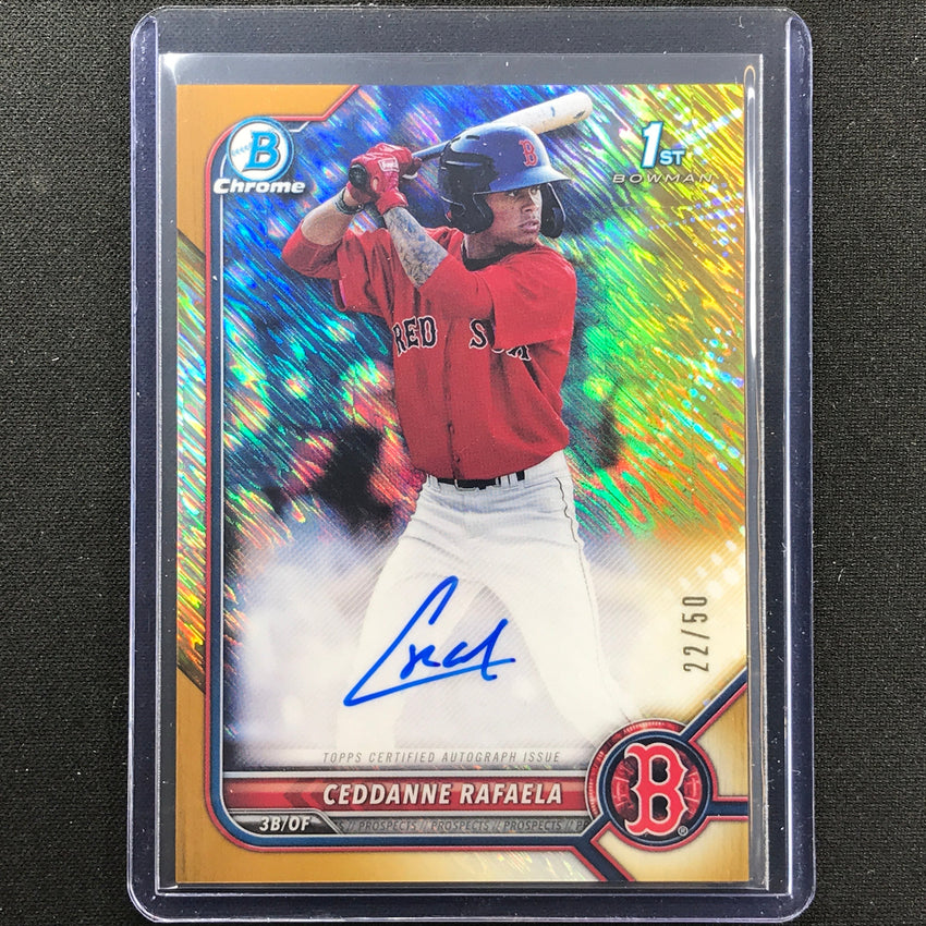 2022 Bowman Chrome Ceddane Rafaela 1st Bowman Prospect Auto Gold Shimmer 22/50