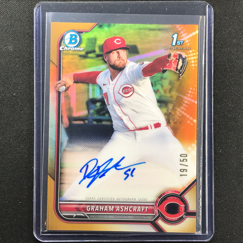 2022 Bowman Chrome Graham Ashcraft 1st Bowman Prospect Auto Gold Refractor 19/50