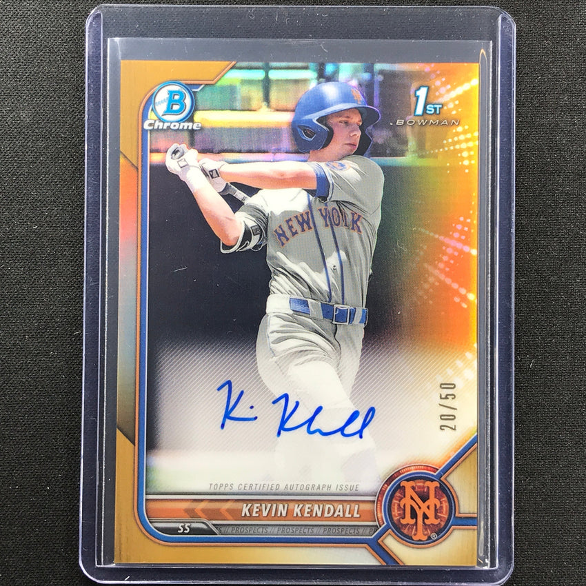 2022 Bowman Chrome Kevin Kendall 1st Bowman Prospect Auto Gold Refractor 20/50
