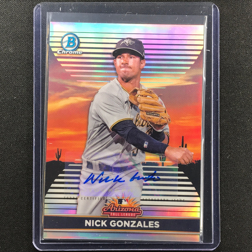 2022 Bowman Chrome Nick Gonzales 2021 Afl Fall Stars Auto Refractor 83/100