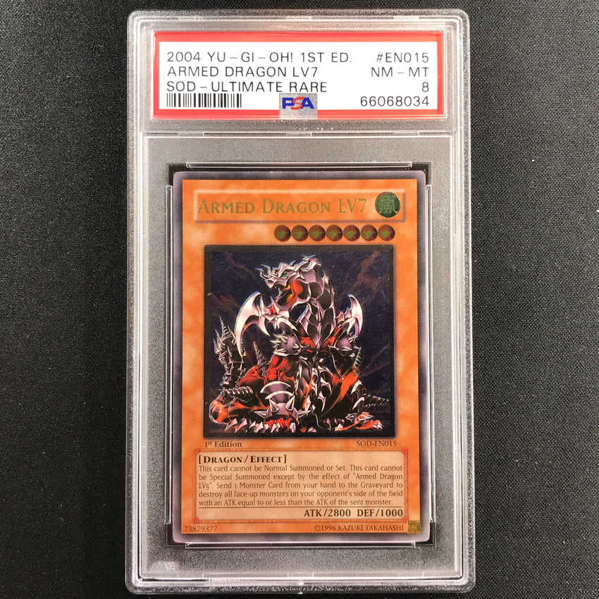 PSA 8 Armed Dragon LV7 - SOD-EN018 - Ultimate Rare Soul of the Duelist 1st Edition 034