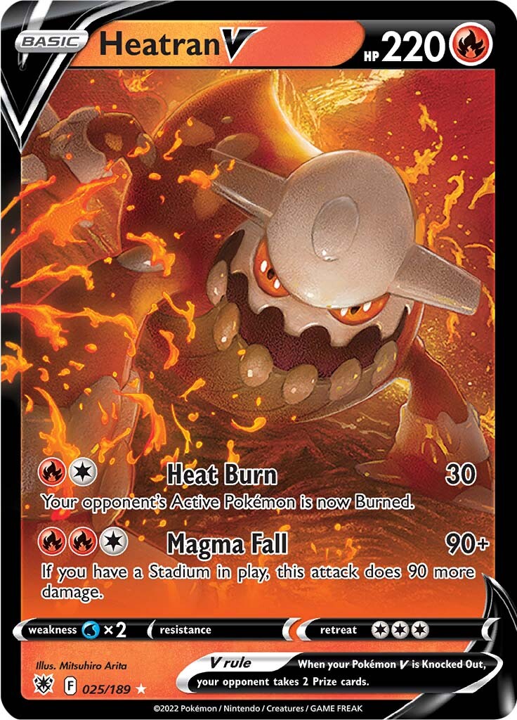 Heatran V - 025/189 - Ultra Rare Astral Radiance Cherry Collectables Heatran V - 025/189 - Ultra Rare Astral Radiance Cherry Collectables