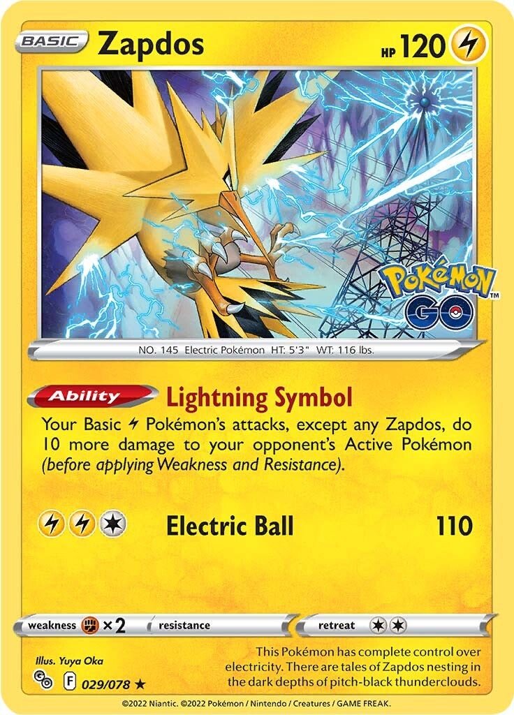 Zapdos - 029/078 - Holo Rare Pokemon Go