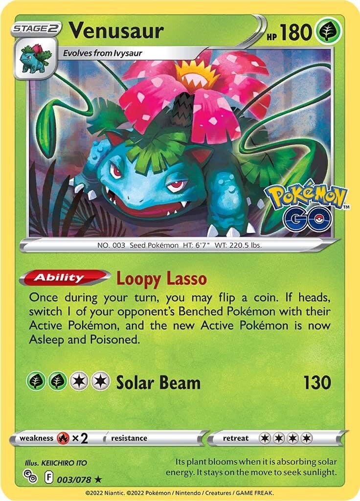 Venusaur - 003/078 - Holo Rare Pokemon Go