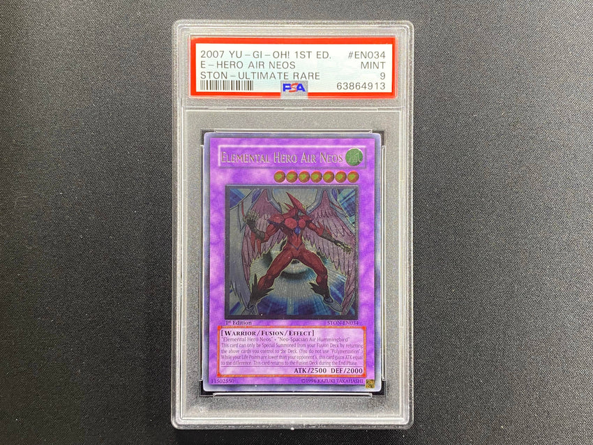 PSA 9 Elemental Hero Air Neos - STON-EN034 - Ultimate 1st Edition Strike of Neos 913