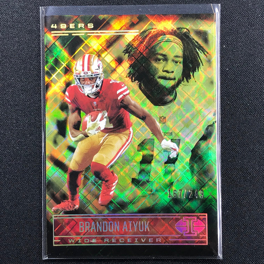 2021 Illusions Brandon Aiyuk Trophy Collection Yellow Diamond /249