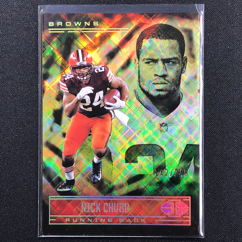 2021 Illusions Nick Chubb Trophy Collection Yellow Diamond /249