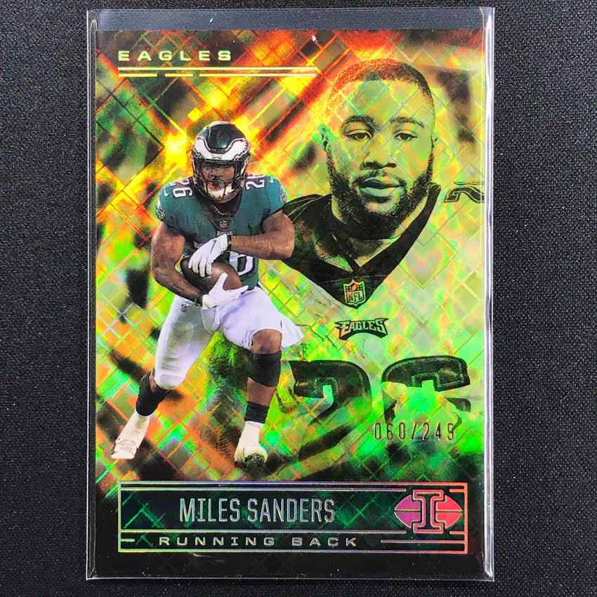 2021 Illusions Miles Sanders Trophy Collection Yellow Diamond /249
