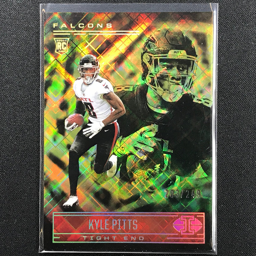 2021 Illusions Kyle Pitts Rookie Trophy Collection Yellow Diamond 203/249