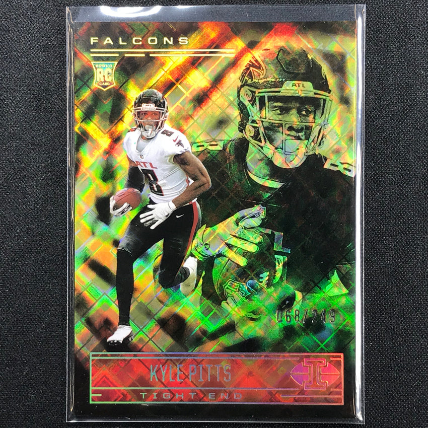 2021 Illusions Kyle Pitts Rookie Trophy Collection Yellow Diamond 68/249
