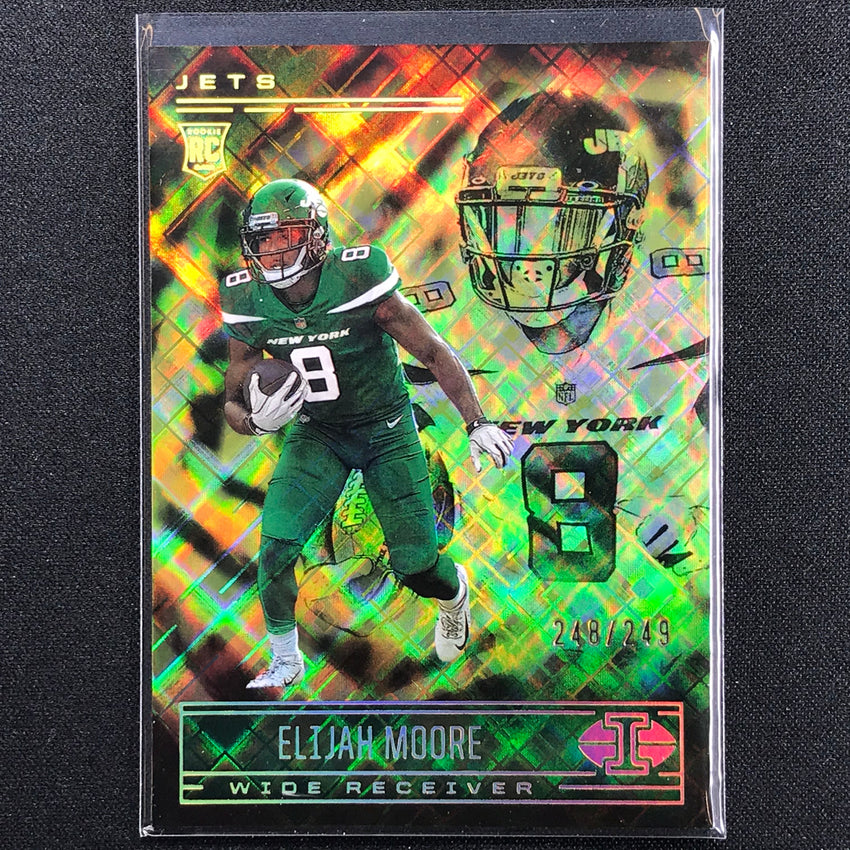 2021 Illusions Elijah Moore Rookie Trophy Collection Yellow Diamond 248/249