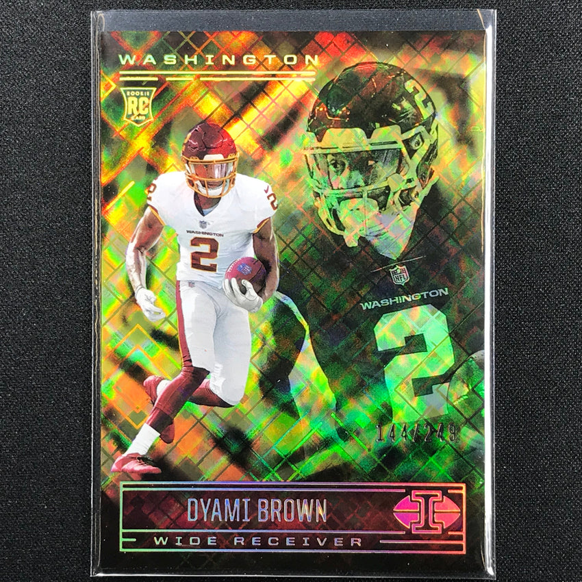 2021 Illusions Dyami Brown Rookie Trophy Collection Yellow Diamond 144/249