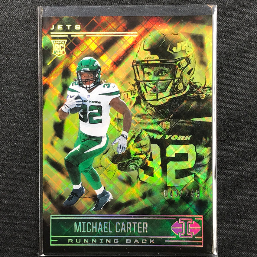 2021 Illusions MICHAEL CARTER Rookie Trophy Collection Yellow Diamond 43/249
