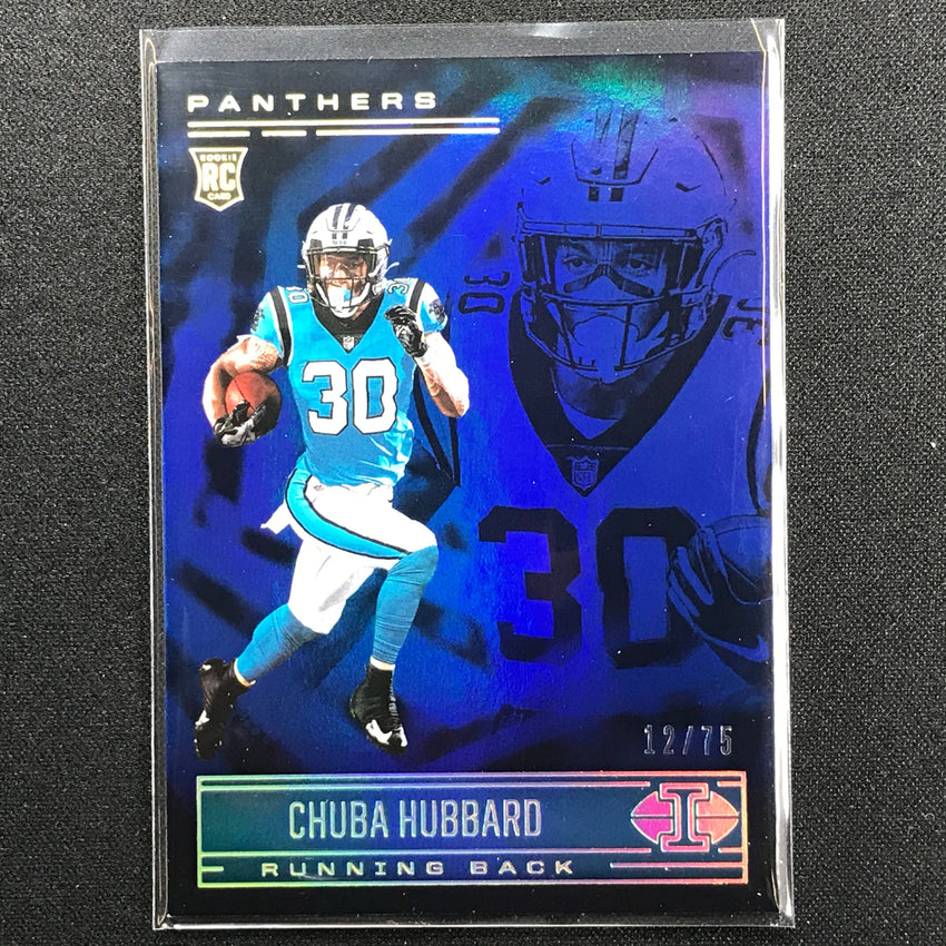 2021 Illusions Chuba Hubbard Rookie Trophy Collection Blue 12/75
