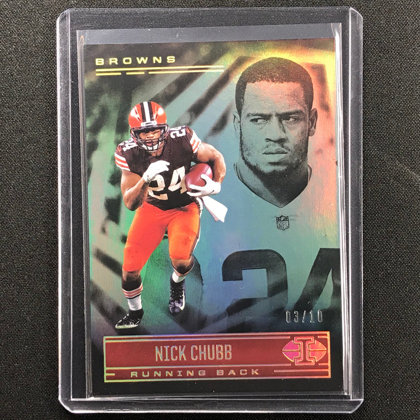 2021 Illusions Nick Chubb Trophy Collection Green 3/10