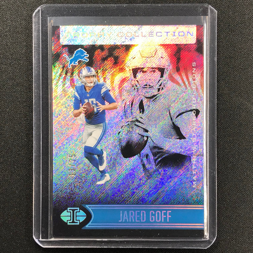 2021 Illusions Jared Goff Matthew Stafford Trophy Collection Wild Card 13/25
