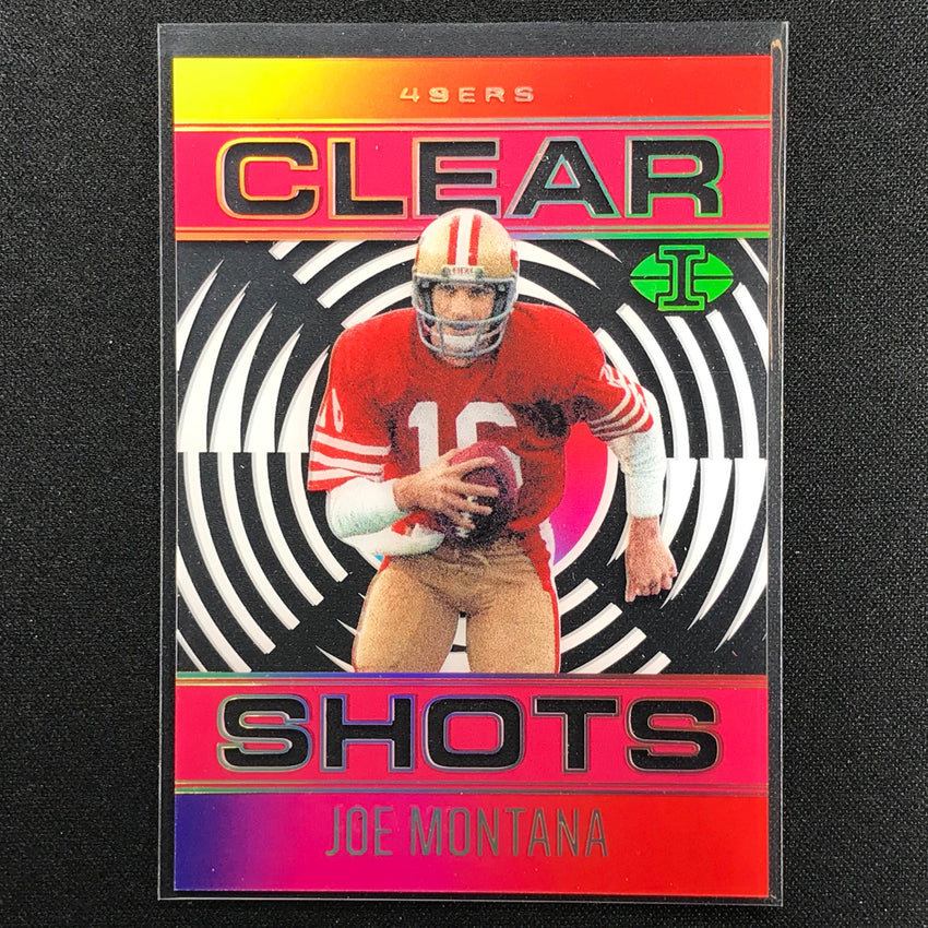 2021 Illusions Joe Montana Clear Shots Acetate Pink 335/399
