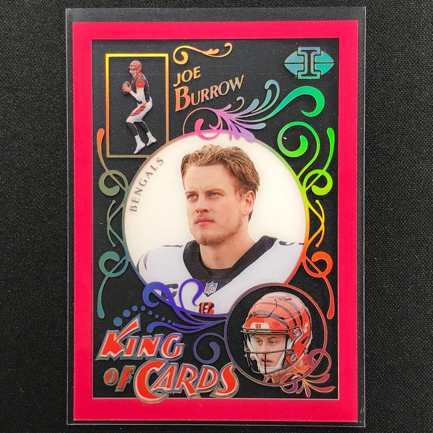2021 Illusions Joe Burrow King Of Cards Acetate Pink 378/399