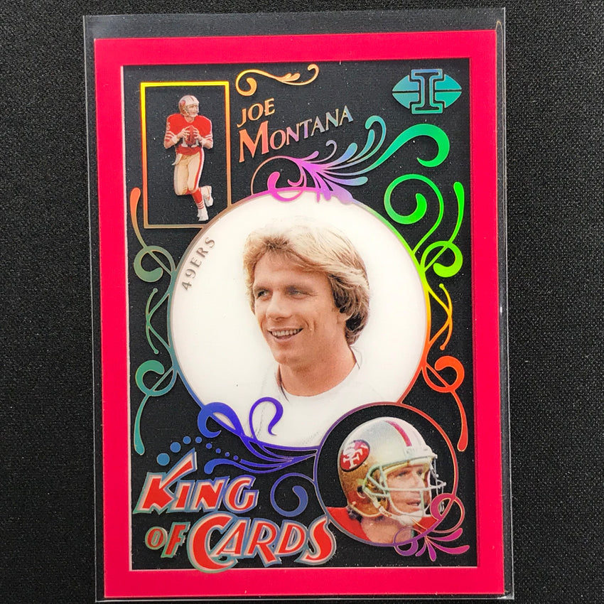 2021 Illusions Joe Montana King Of Cards Acetate Pink 168/399
