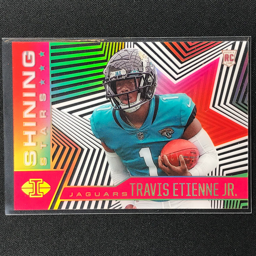 2021 Illusions Travis Etienne Jr. Rookie Shining Stars Acetate Pink 64/399