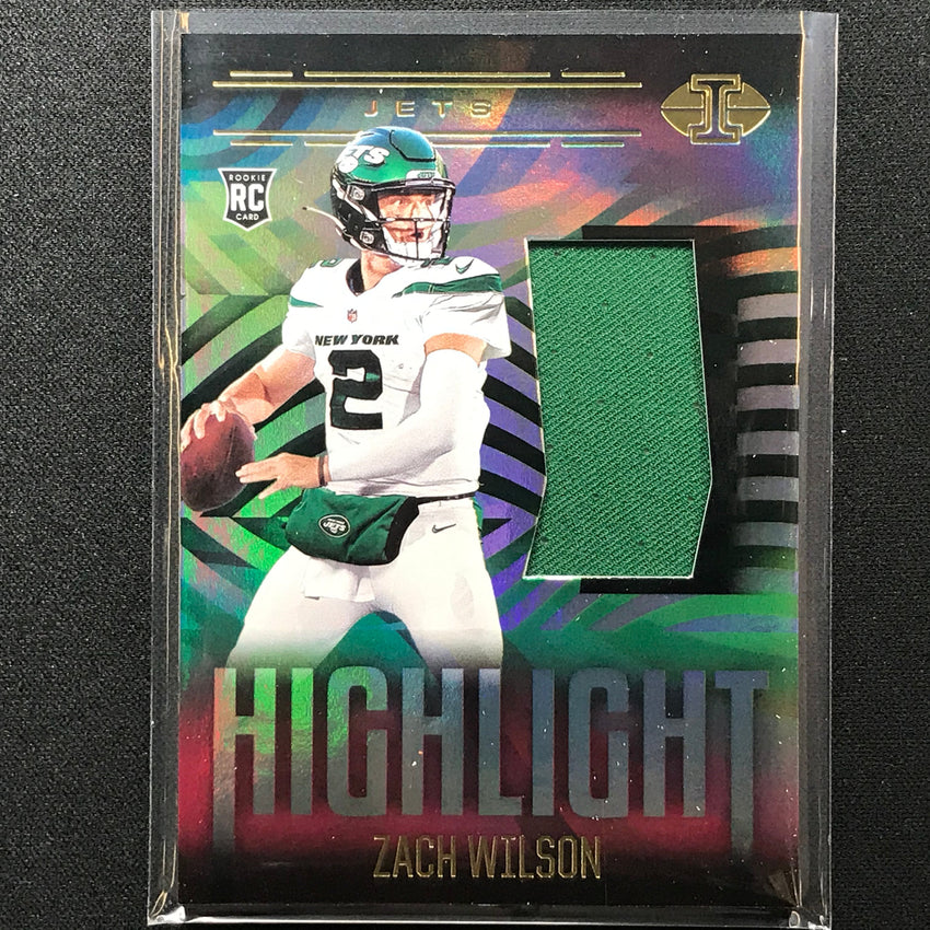 2021 Illusions ZACH WILSON Rookie Highlight Swatches Jersey ZW (A)