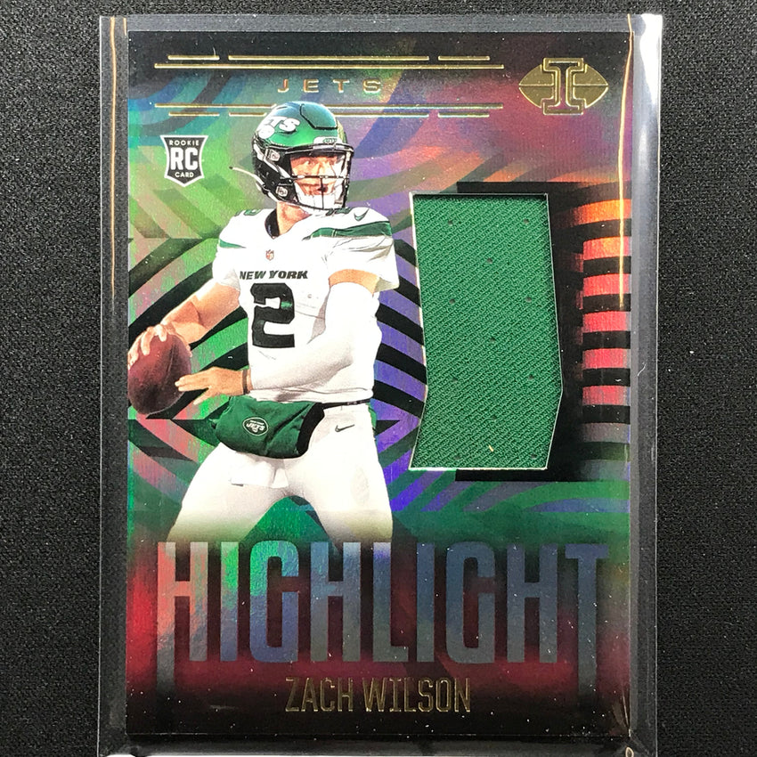2021 Illusions ZACH WILSON Rookie Highlight Swatches Jersey ZW (B)