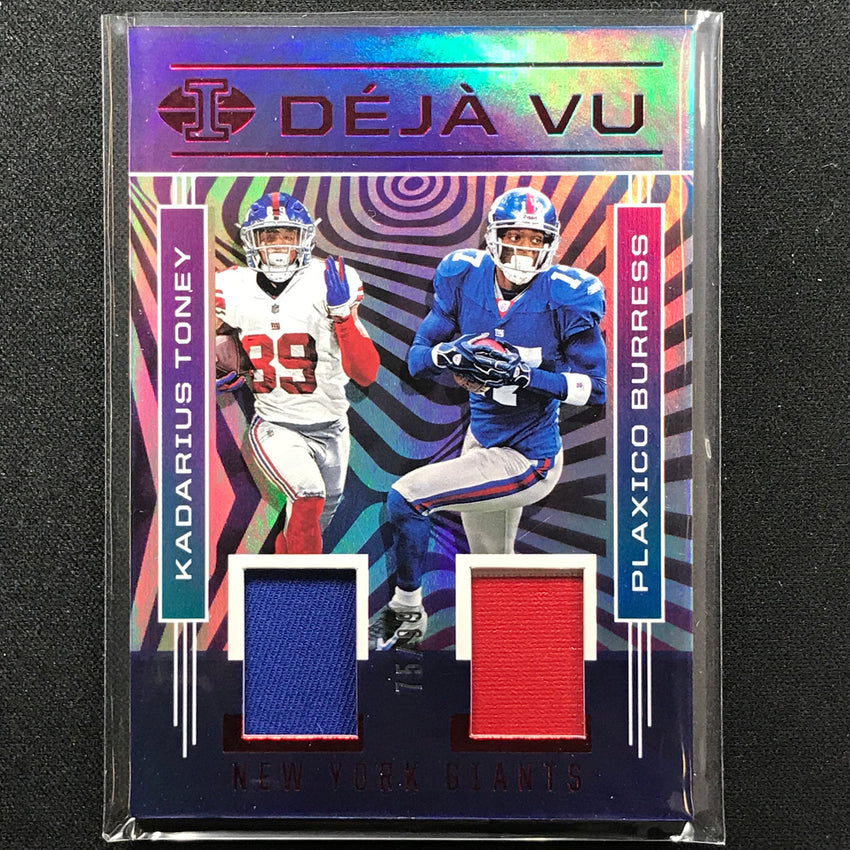 2021 Illusions Kadarius Toney Plaxico Burress Deja Vu Rookie Patch Red 75/99