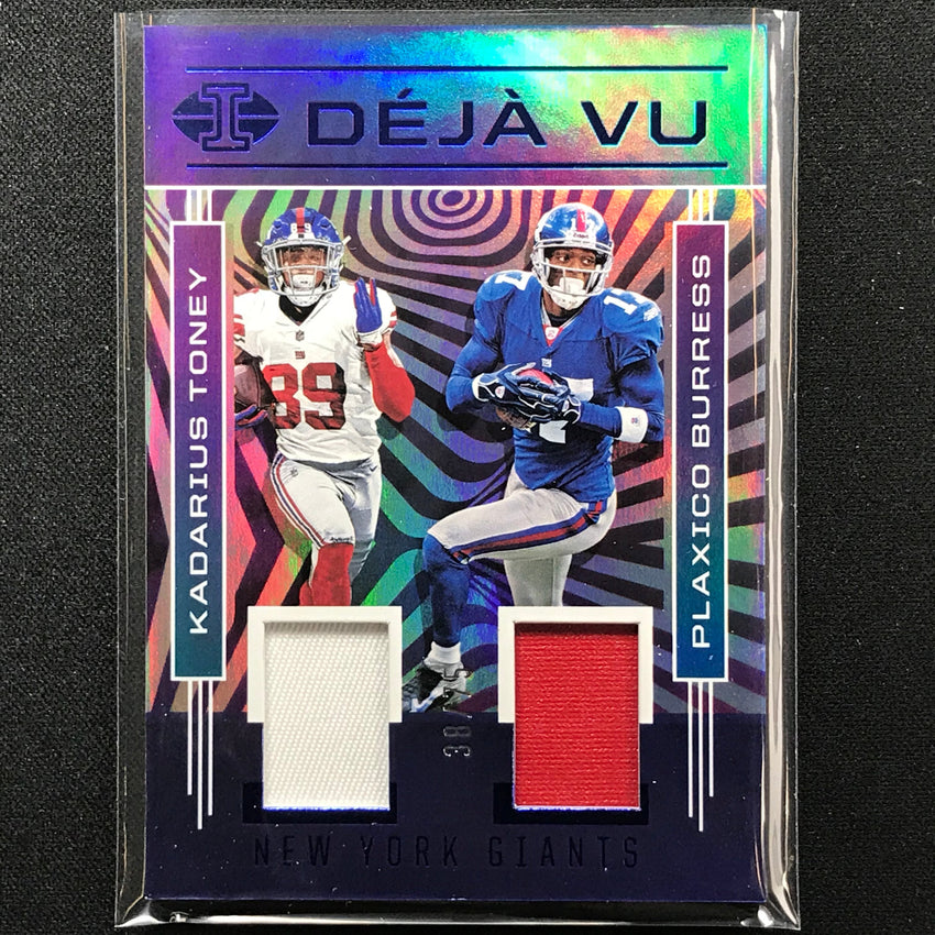 2021 Illusions Kadarius Toney Plaxico Burress Deja Vu Rookie Patch Blue 38/75
