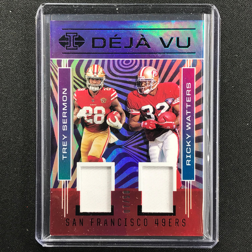 2021 Illusions Trey Sermon Ricky Watters Deja Vu Rookie Patch Black 7/50