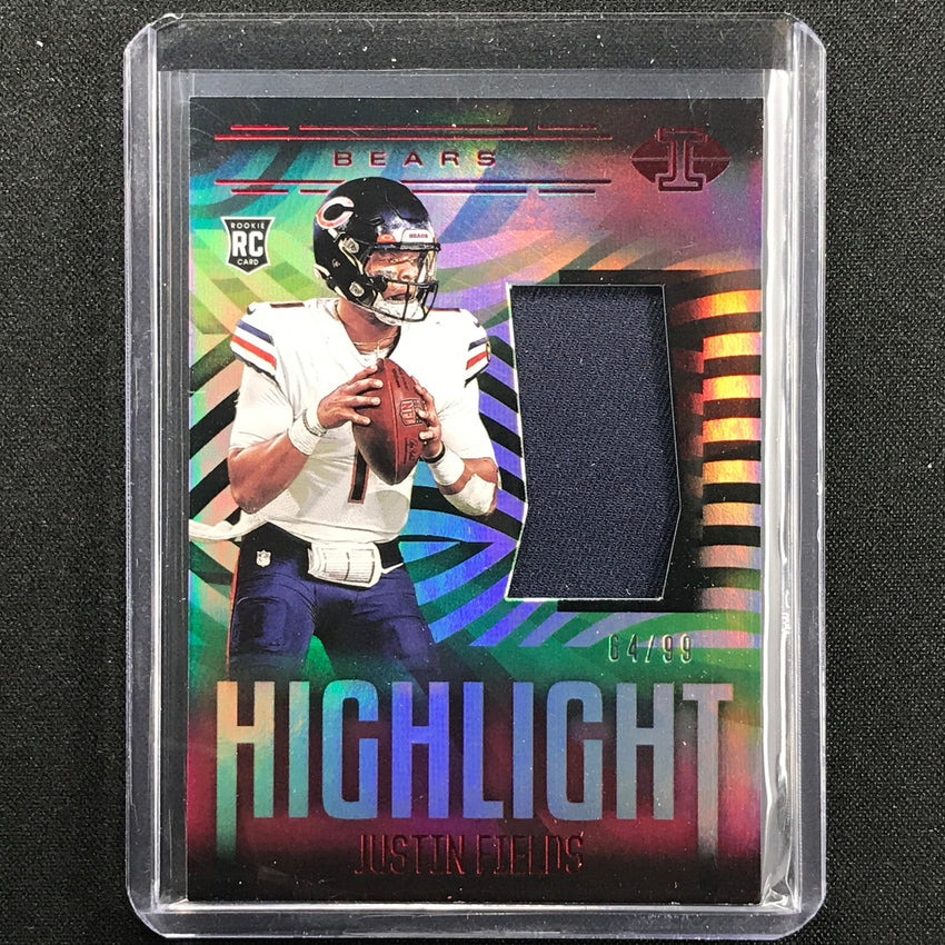 2021 Illusions Justin Fields Rookie Highlight Swatches Patch Red 64/99