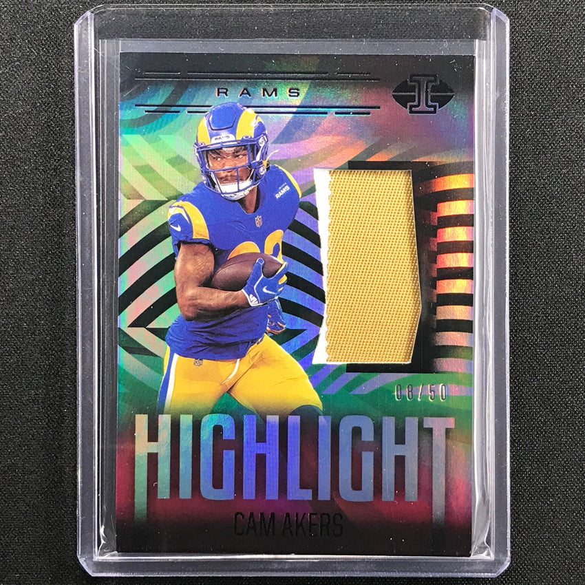 2021 Illusions Cam Akers Highlight Swatches Patch Black 8/50