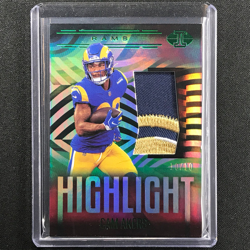 2021 Illusions Cam Akers Highlight Swatches Patch Green 10/10
