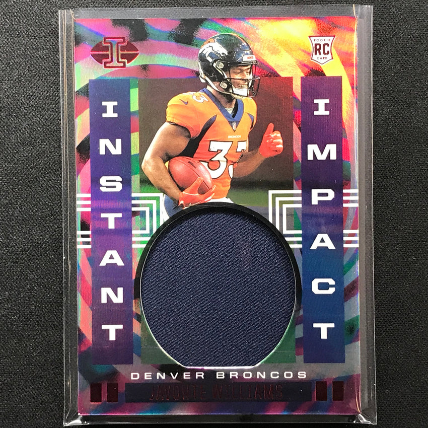 2021 Illusions JAVONTE WILLIAMS Instant Impact Rookie Patch Red 86/99