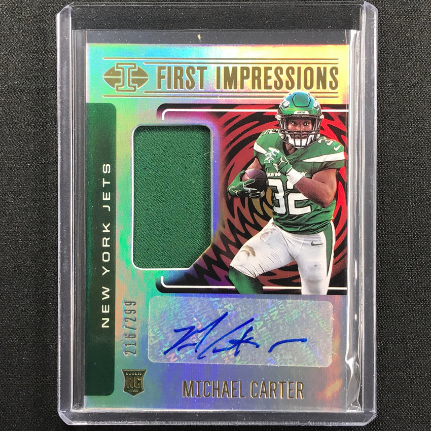 2021 Illusions Michael Carter First Impressions Rookie Jersey Auto 216/299