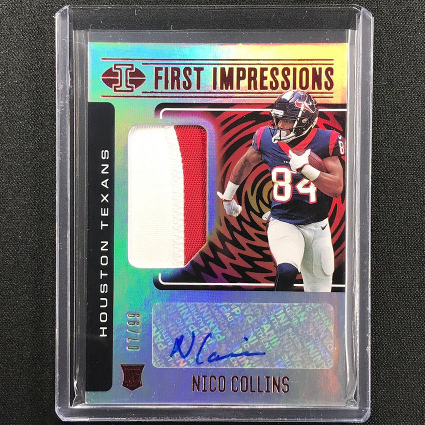 2021 Illusions NICO COLLINS First Impressions Rookie Patch Auto Red 7/99