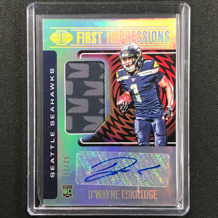 2021 Illusions D'WAYNE ESKRIDGE First Impressions Rookie Patch Auto Gold 11/25