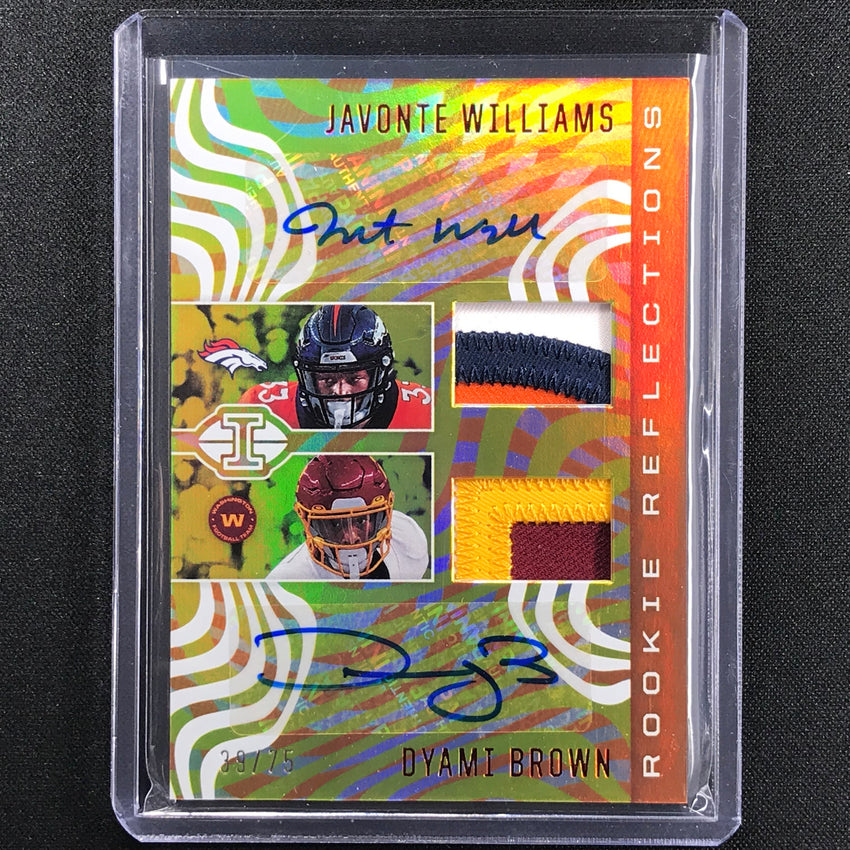 2021 Illusions Javonte Williams Dyami Brown Rookie Dual Patch Auto Red 39/75